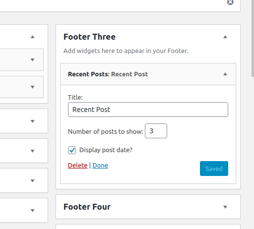 set Footer section