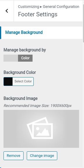 set Footer section