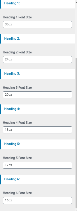 set inner page fonts