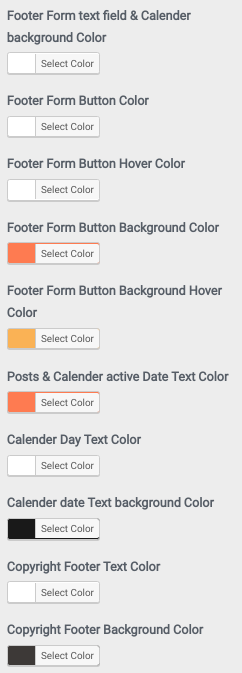 set Footer section