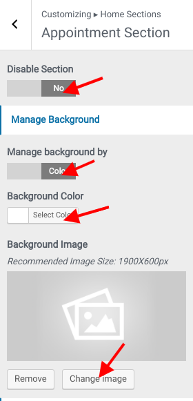 set contact section