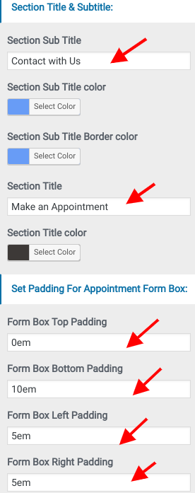 set contact section