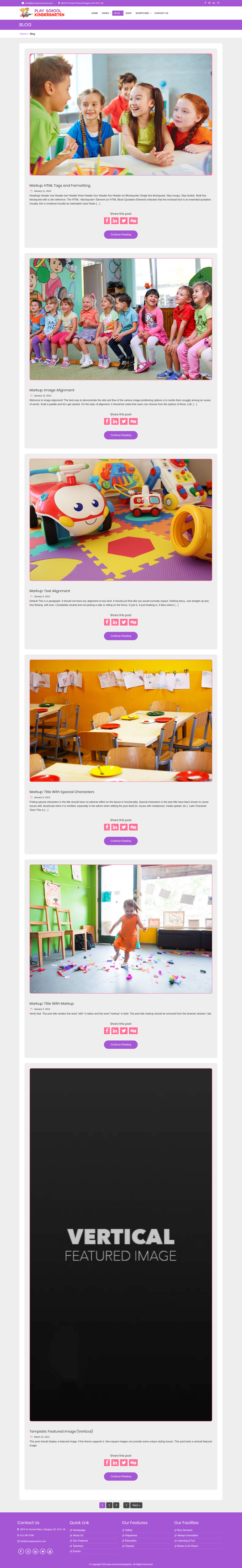 select Blog Full Width template