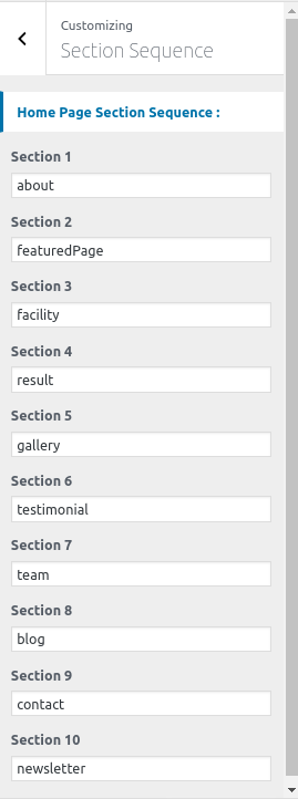 set section sequence