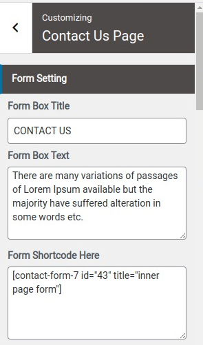 select Contact Page template