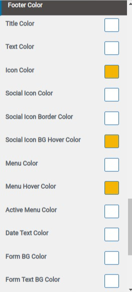 set Footer section