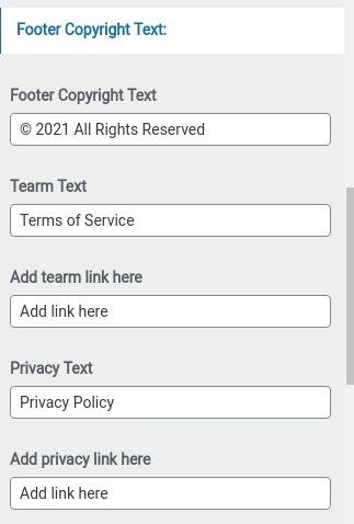 set footer Section