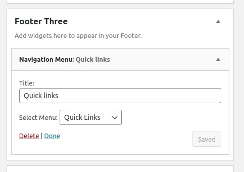 set Footer section