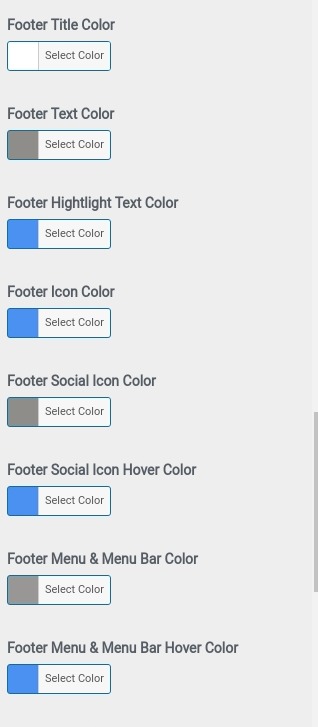 set Footer section