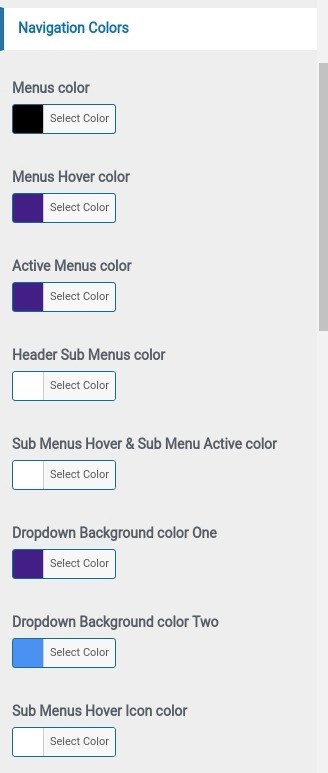 set Header menu