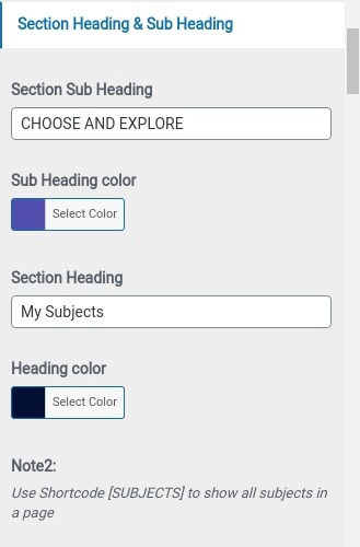 set subject Section