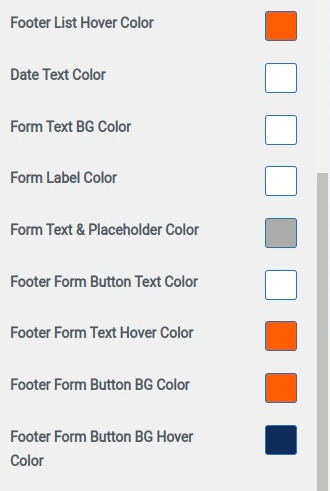 set Footer section