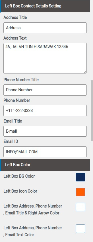 set contact section