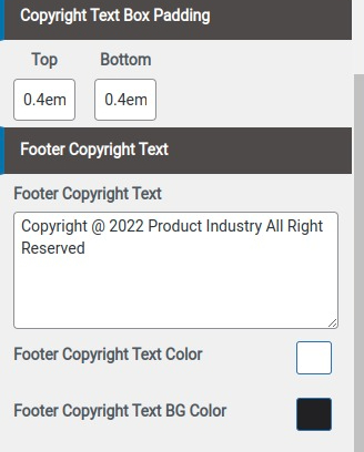 set Footer section