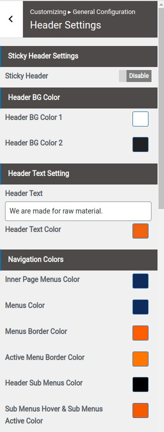 Set Header contact 