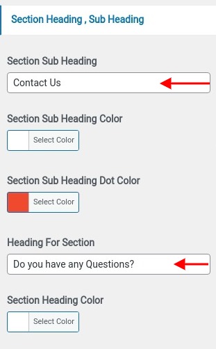 set contact section