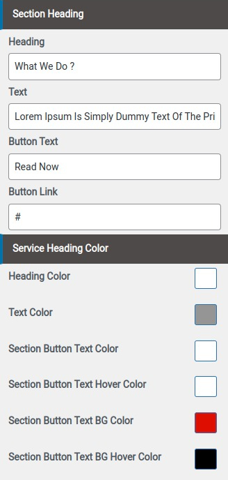 set Featured Page section