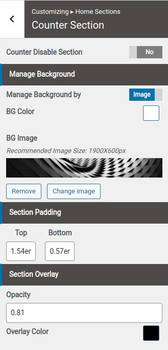 set Featured Page section