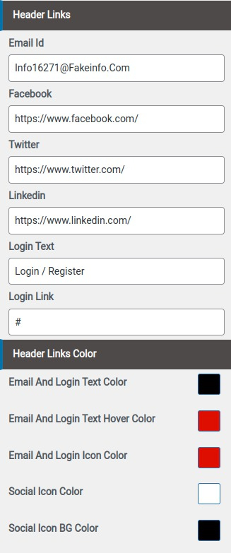 Set Header contact 