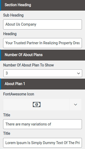 set Featured Page section