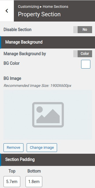 set Featured Page section