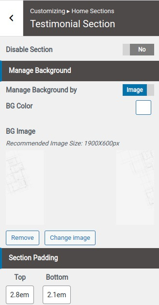 set Featured Page section