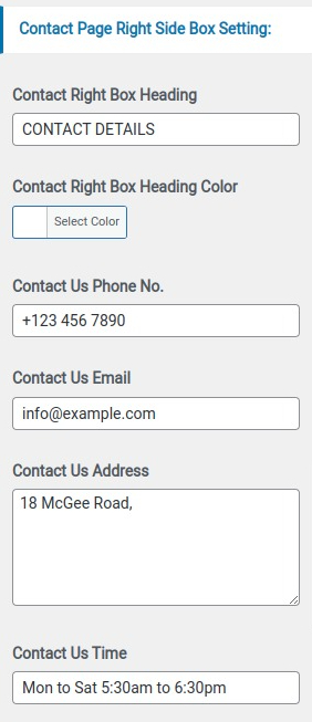 select Contact Page template