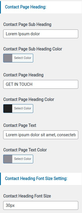 select Contact Page template