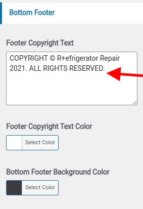 set Footer section