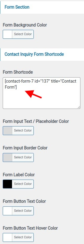 set contact section