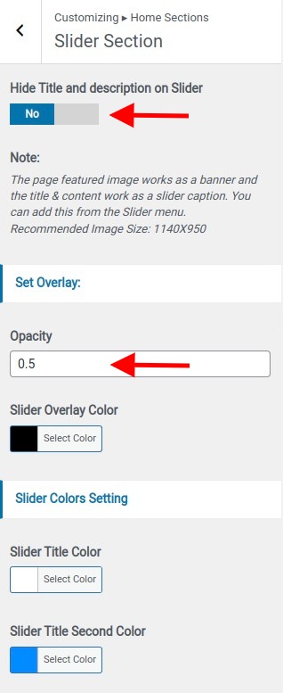 set slider