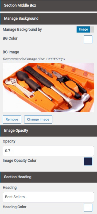 set Featured Page section