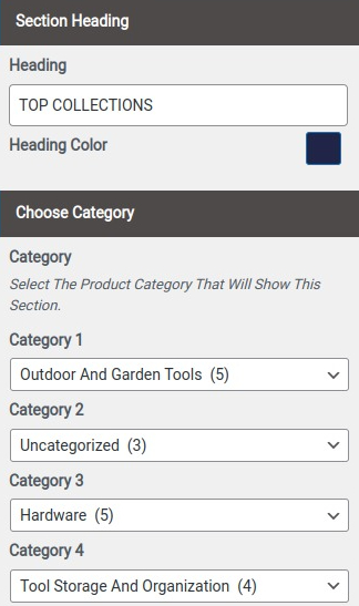 set Featured Page section