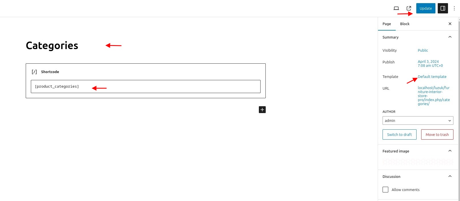 select Page With Left Sidebar template