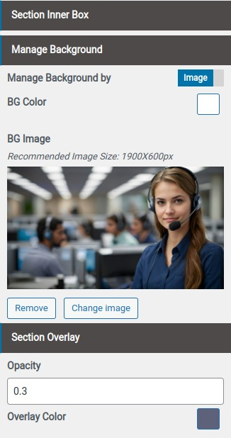 set contact section