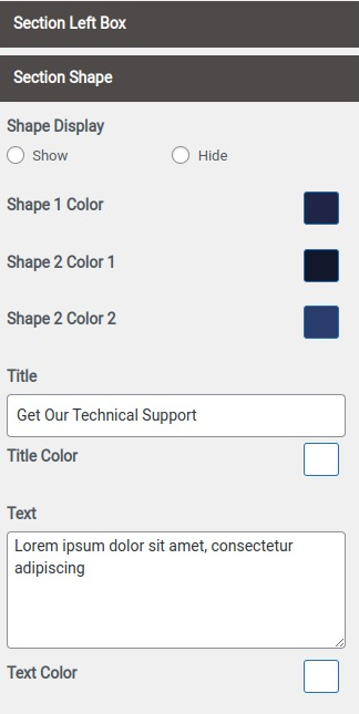 set contact section
