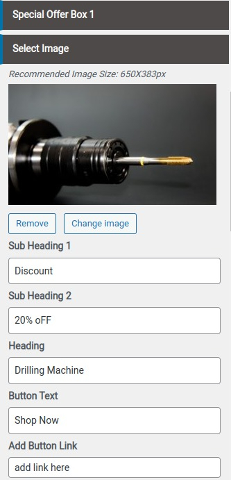 set Featured Page section
