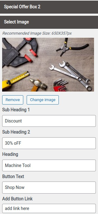 set Featured Page section