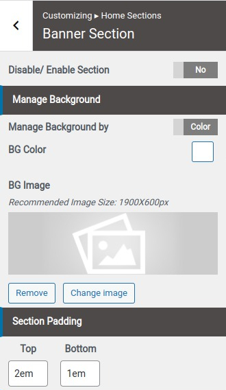 set Featured Page section