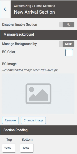 set Featured Page section
