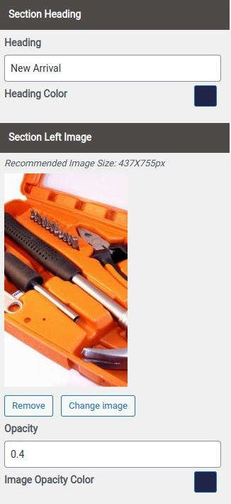 set Featured Page section
