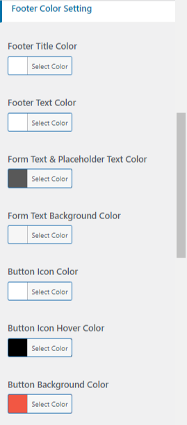 set Footer section