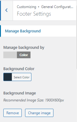 set Footer section