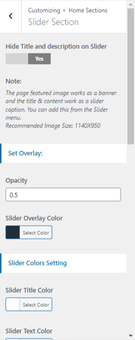 set slider