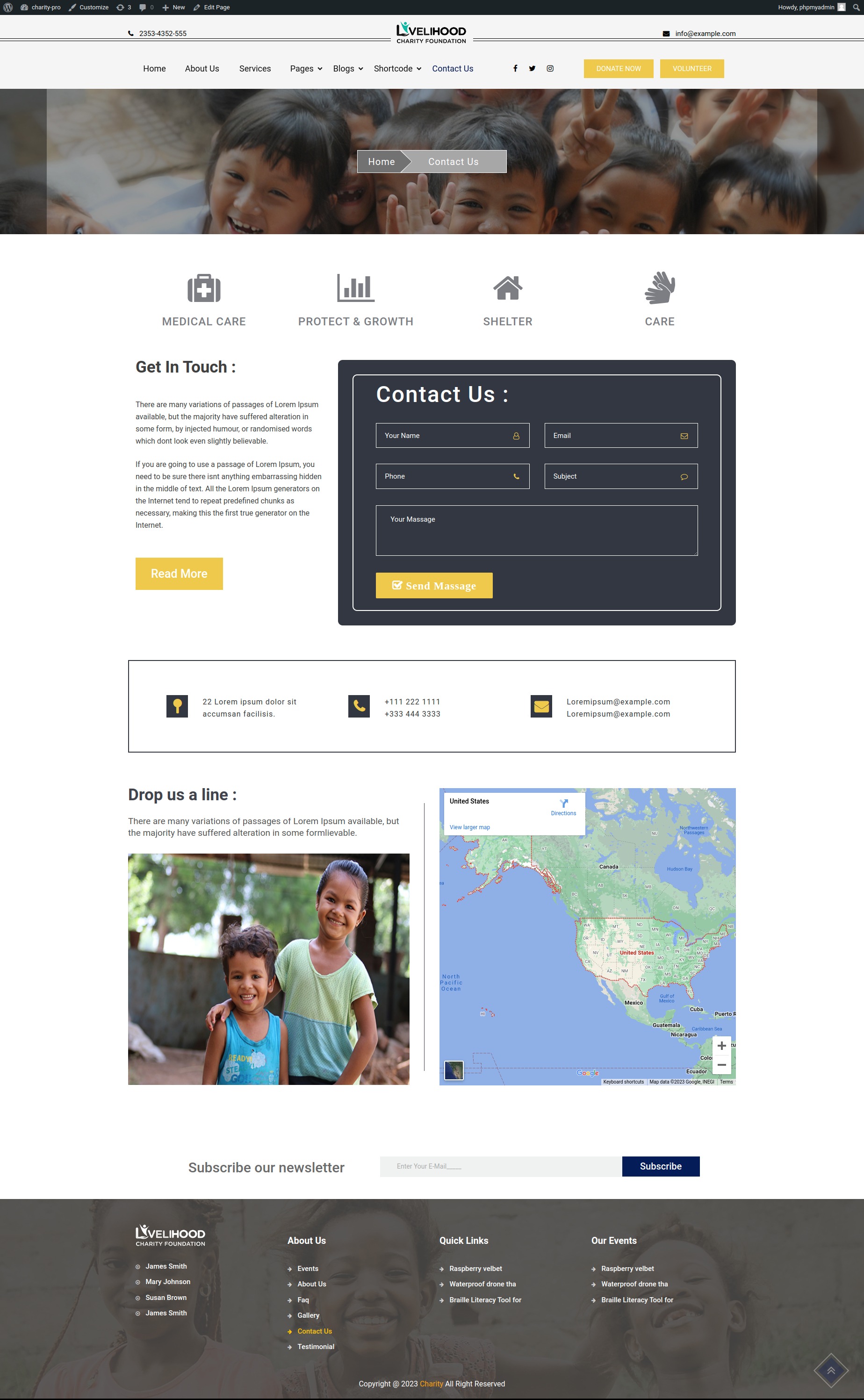 select Contact Page template