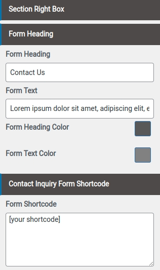 set contact section