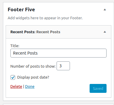 set Footer section