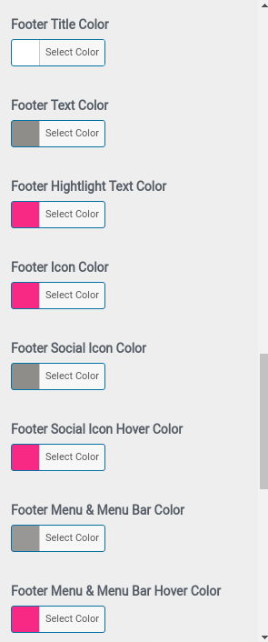 set Footer section