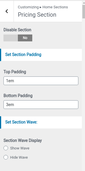 set pricing Section