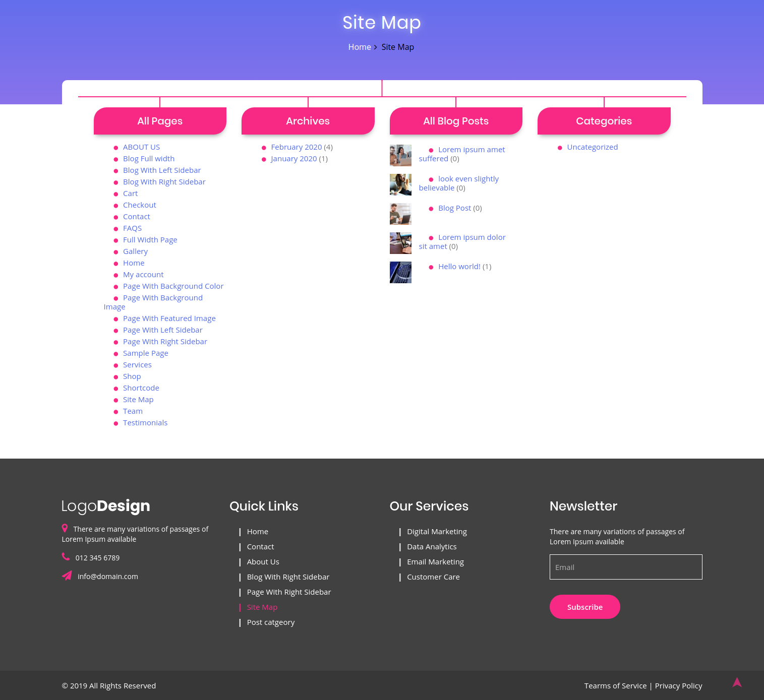 select Contact Page template